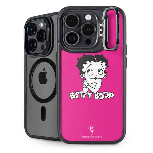 Betty Boop Pink Background iPhone 14 Pro Kickstand Case